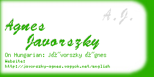 agnes javorszky business card